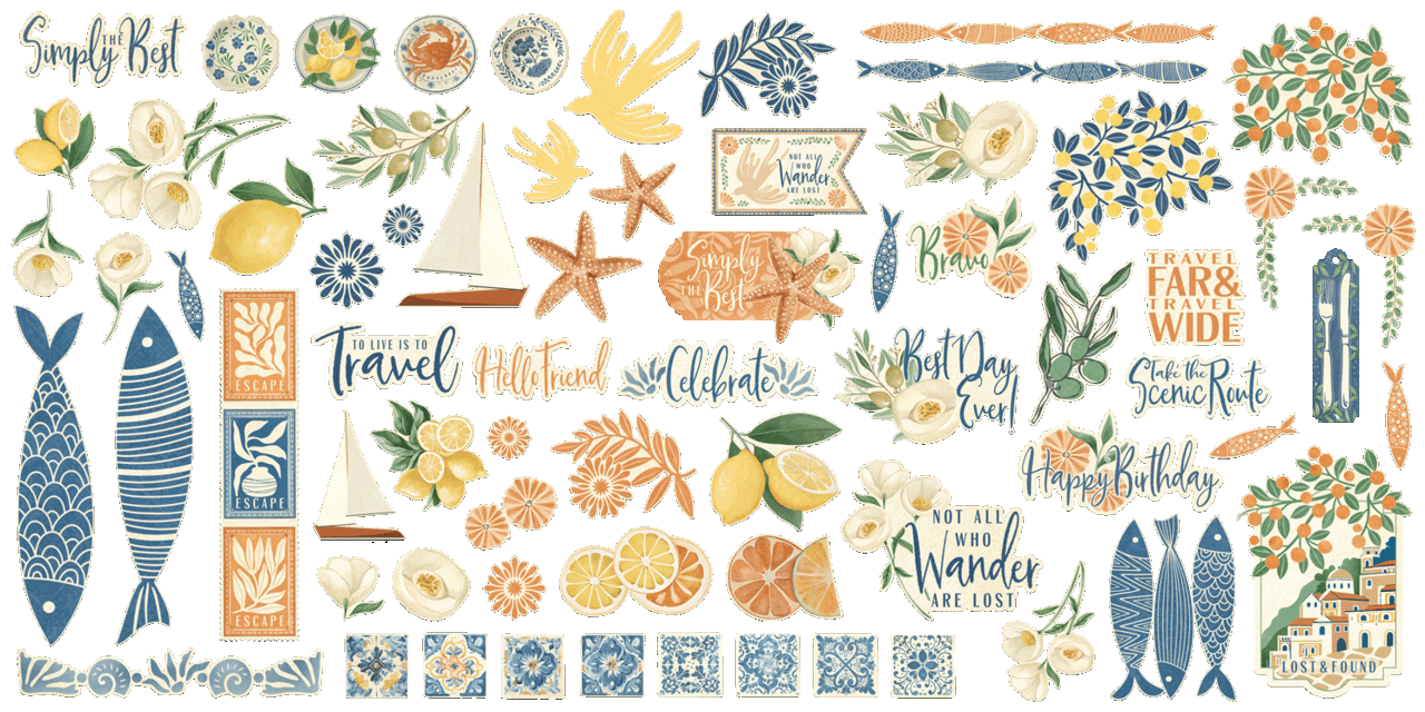 Graphic 45 Scenic Route Ephemera Set (4503198)