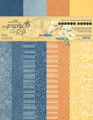 Graphic 45 Scenic Route 8.5x11 Inch Patterns & Solids Pack (4503196)