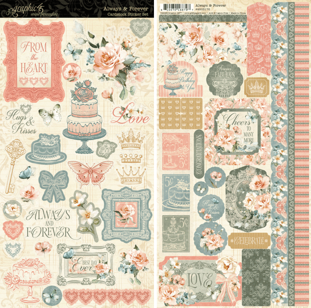 Graphic 45 Always & Forever Sticker Set (4503176)