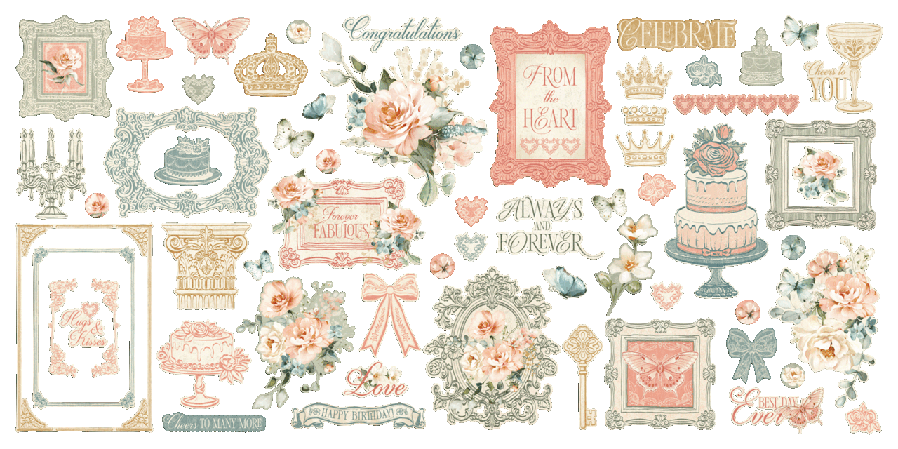 Graphic 45 Always & Forever Ephemera Set (4503177)