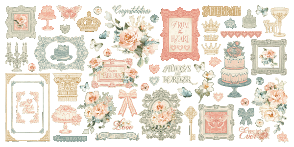 Graphic 45 Always & Forever Ephemera Set (4503177)