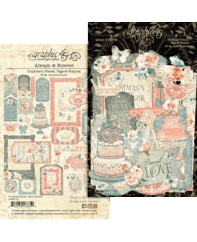 Graphic 45 Always & Forever Chipboard Pieces, Tags & Frames (4503178)