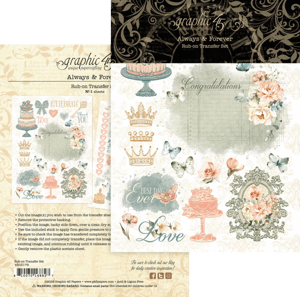 Graphic 45 Always & Forever Rub-on Transfers (4503179)