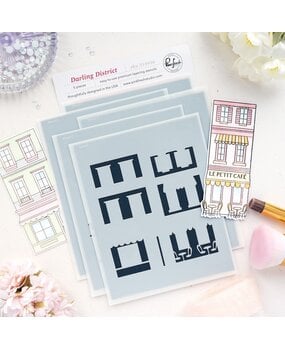 Pinkfresh Studio The Couture Edit Stencil Darling District (315926)