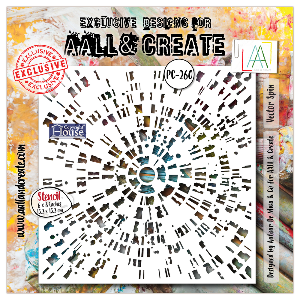 Aall and Create Energy in Orbit 6x6 Inch Stencil Vector Spin (AALL-PC-260)