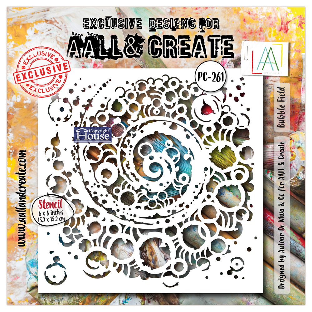 Aall and Create Energy in Orbit 6x6 Inch Stencil Bubble Field (AALL-PC-261)