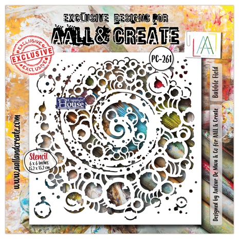 Aall and Create Energy in Orbit 6x6 Inch Stencil Bubble Field (AALL-PC-261)