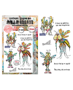 Aall and Create Pun & Paws A6 Stamp Set Buzz-ing By (AALL-TP-1409)