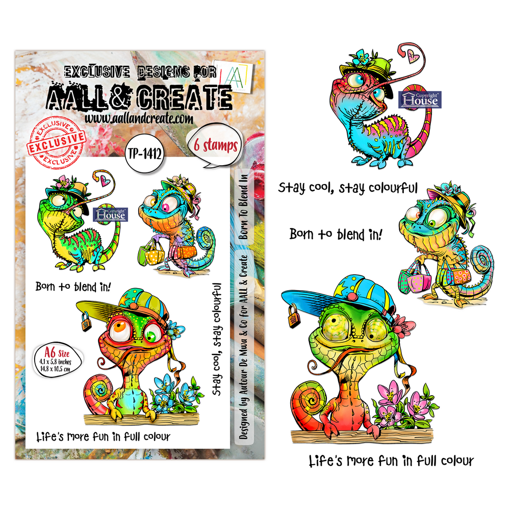 Aall and Create Pun & Paws A6 Stamp Set Born To Blend In (AALL-TP-1412)