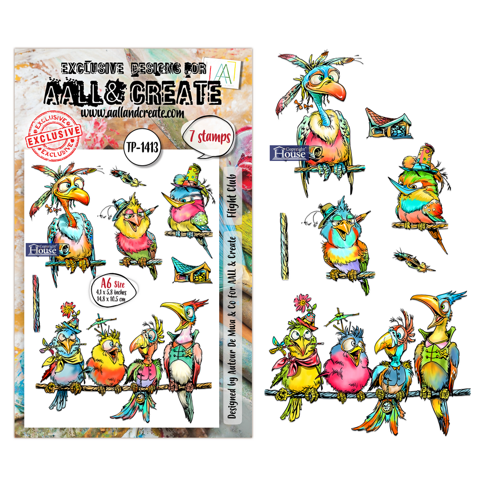 Aall and Create Pun & Paws A6 Stamp Set Flight Club (AALL-TP-1413)