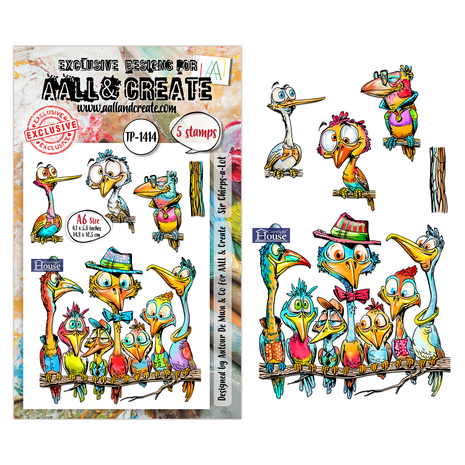 Aall and Create Pun & Paws A6 Stamp Set Sir Chirps-a-Lot (AALL-TP-1414)