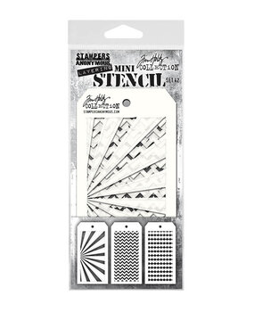 Stampers Anonymous Set #42 Tim Holtz Layering Mini Stencil (3pcs) (THMST042)