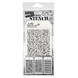 Stampers Anonymous Set #14 Tim Holtz Layering Mini Stencil (3pcs) (THMST014)