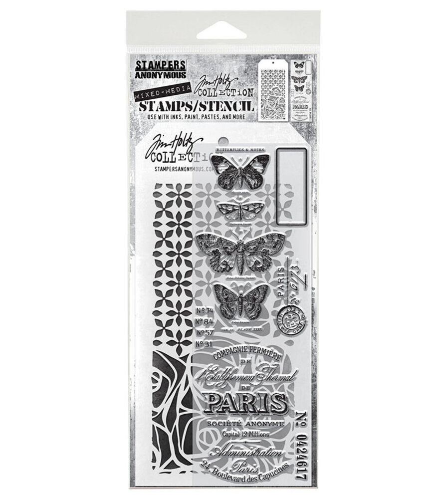 Stampers Anonymous Mixed Media #20 Tim Holtz Stamps/Stencil (THMM120) Stampers Anonymous Mixed Media #20 Tim Holtz Stamps/Stencil (THMM120)