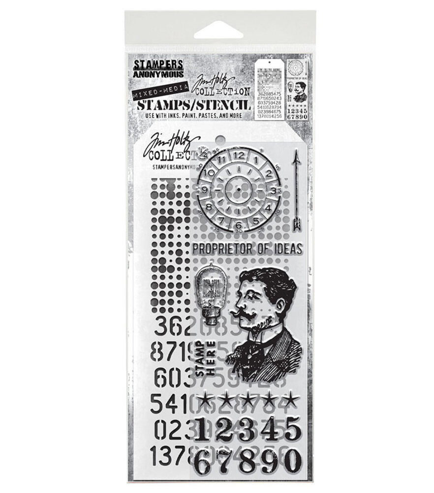 Stampers Anonymous Mixed Media #18 Tim Holtz Stamps/Stencil (THMM118) Stampers Anonymous Mixed Media #18 Tim Holtz Stamps/Stencil (THMM118)