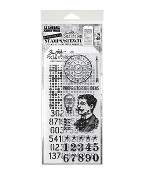 Stampers Anonymous Mixed Media #18 Tim Holtz Stamps/Stencil (THMM118)