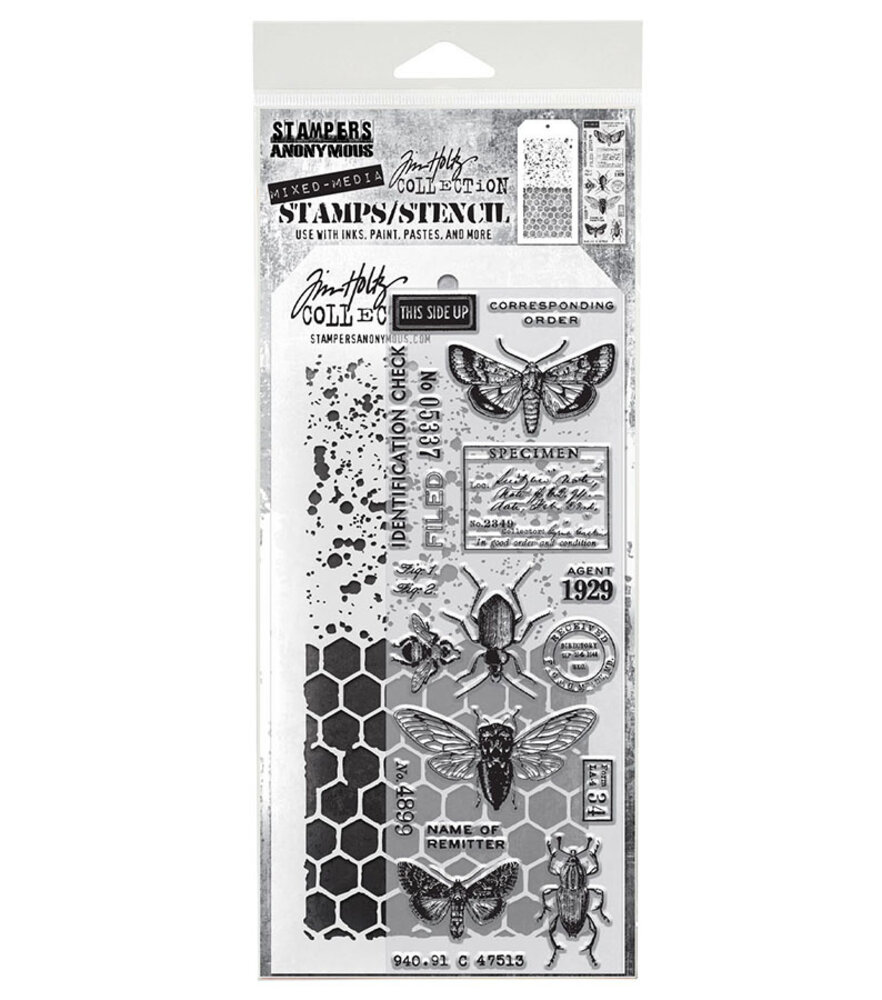 Stampers Anonymous Mixed Media #11 Tim Holtz Stamps/Stencil (THMM111) Stampers Anonymous Mixed Media #11 Tim Holtz Stamps/Stencil (THMM111)