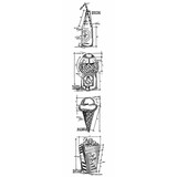 Stampers Anonymous Treats Mini Tim Holtz Blueprint Strip Stamps (THMB016)