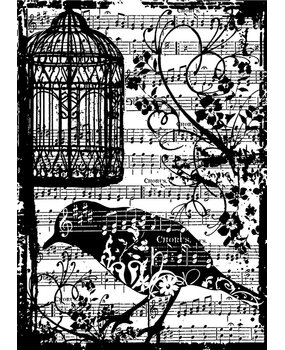 Stampers Anonymous Birdsong Tim Holtz Components Cling Mount Collage Stamp (COM033)
