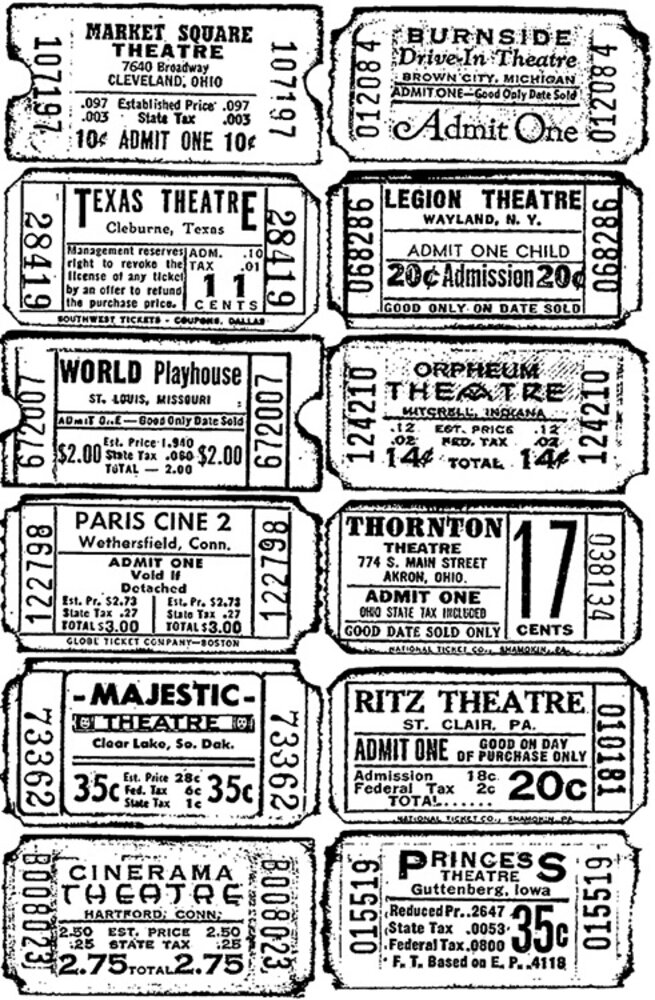 Stampers Anonymous Ticket Tim Holtz Components Cling Mount Collage Stamp (COM007)