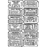 Stampers Anonymous Ticket Tim Holtz Components Cling Mount Collage Stamp (COM007)