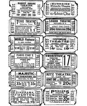 Stampers Anonymous Ticket Tim Holtz Components Cling Mount Collage Stamp (COM007)