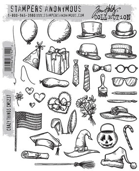 Stampers Anonymous Crazy Things Tim Holtz Cling Stamps (CMS237)