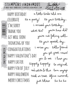 Stampers Anonymous Crazy Talk Tim Holtz Cling Stamps (CMS236)