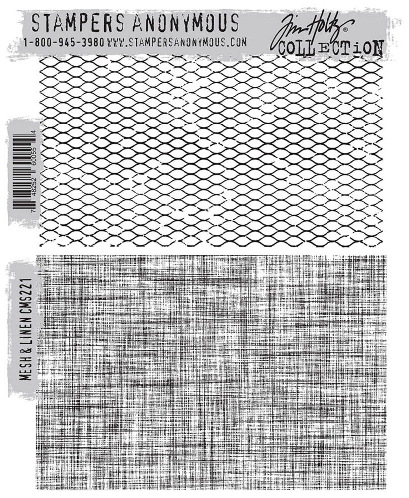 Stampers Anonymous Mesh & Linen Tim Holtz Cling Stamps (CMS221)