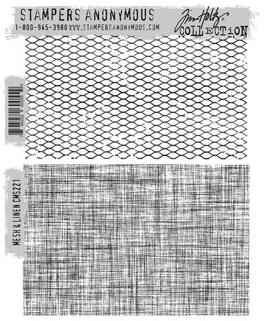 Stampers Anonymous Mesh & Linen Tim Holtz Cling Stamps (CMS221)