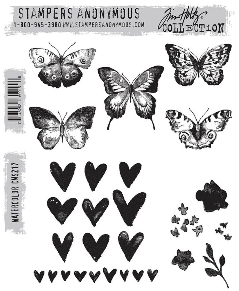 Stampers Anonymous Watercolor Tim Holtz Cling Stamps (CMS217)