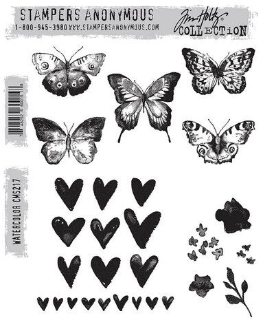 Stampers Anonymous Watercolor Tim Holtz Cling Stamps (CMS217)