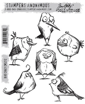 Stampers Anonymous Bird Crazy Tim Holtz Cling Stamps (CMS212)