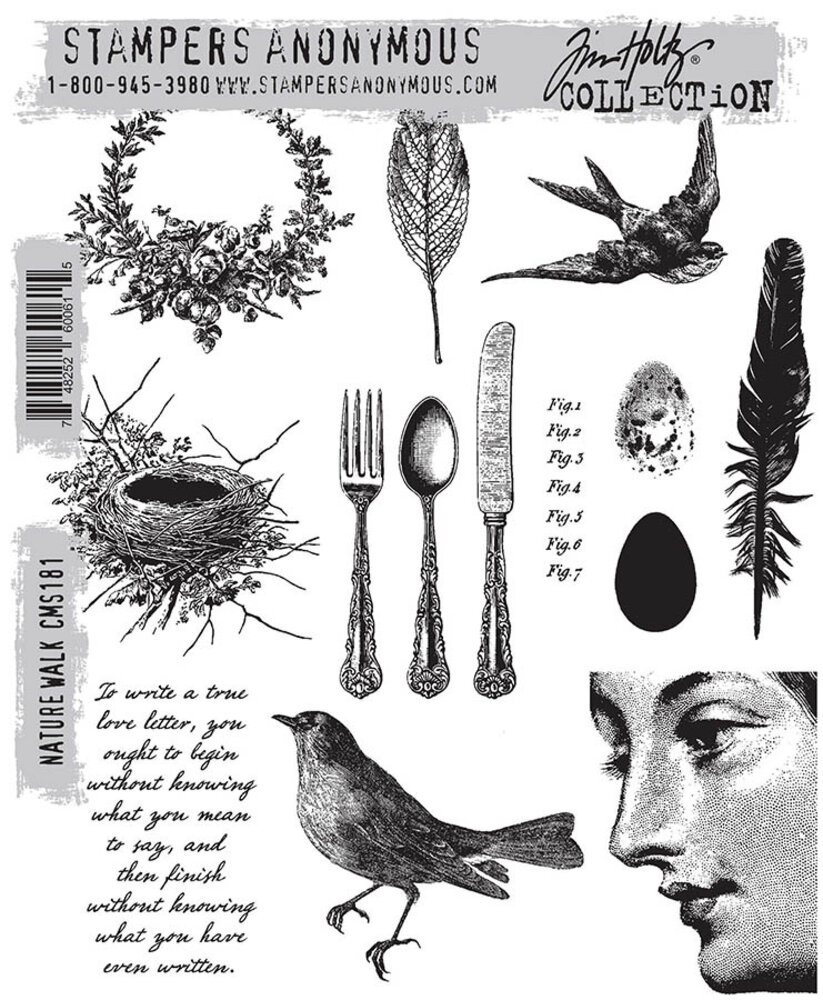 Stampers Anonymous Nature Walk Tim Holtz Cling Stamps (CMS181)