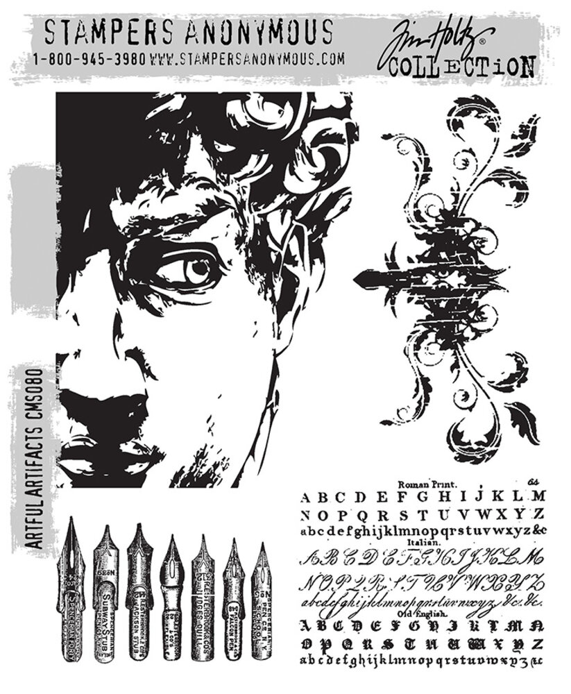 Stampers Anonymous Artful Artifacts Tim Holtz Cling Stamps (CMS080) Stampers Anonymous Artful Artifacts Tim Holtz Cling Stamps (CMS080)