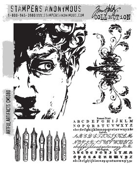 Stampers Anonymous Artful Artifacts Tim Holtz Cling Stamps (CMS080)