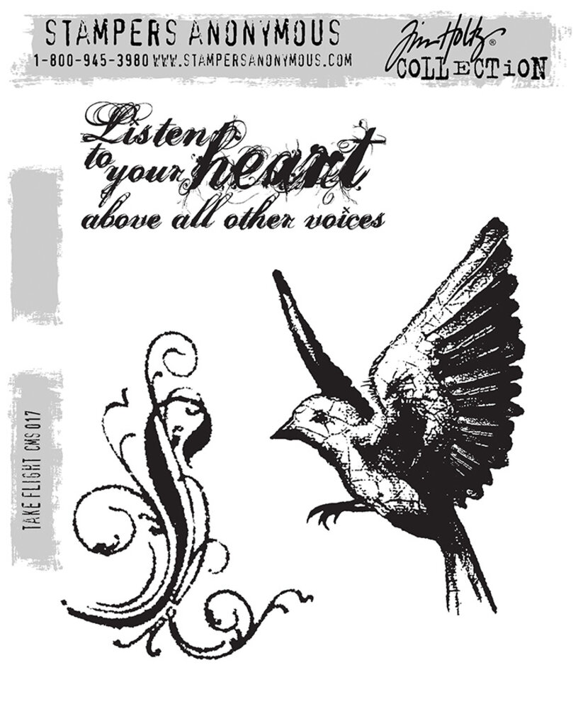 Stampers Anonymous Take Flight Tim Holtz Cling Stamps (CMS017) Stampers Anonymous Take Flight Tim Holtz Cling Stamps (CMS017)