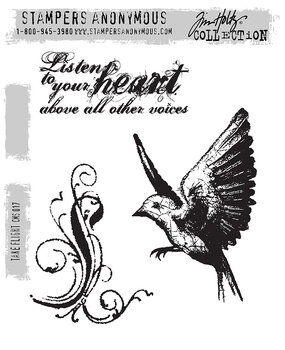 Stampers Anonymous Take Flight Tim Holtz Cling Stamps (CMS017)