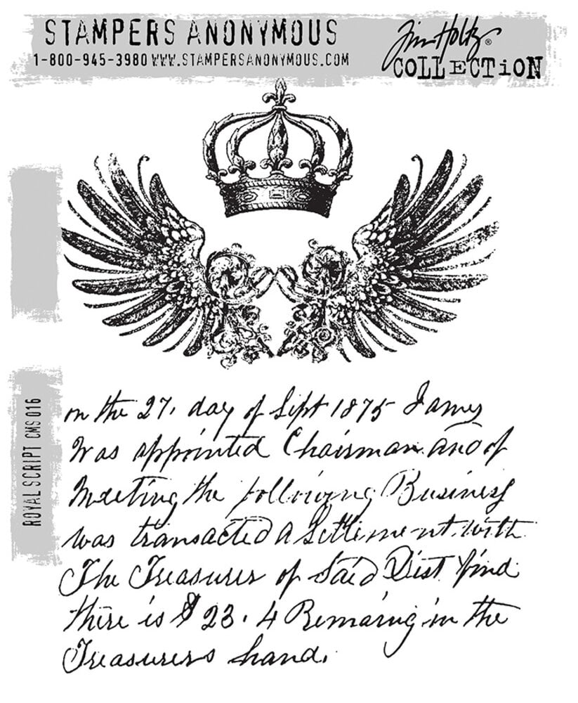 Stampers Anonymous Royal Script Tim Holtz Cling Stamps (CMS016)