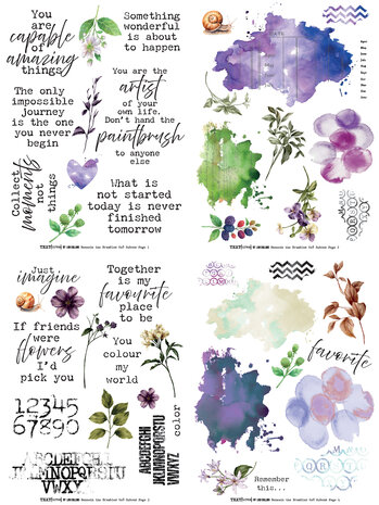TEXT(ures) Beneath the Brambles 6x8 Inch Rub-On Transfer Set (8pcs) (TEXRO0001)