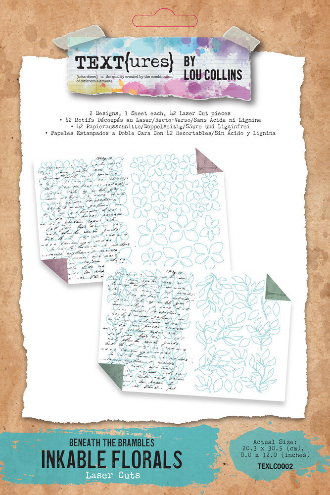 TEXT(ures) Beneath the Brambles Laser Cut Inkable Florals Pack (48pcs) (TEXLC0002)