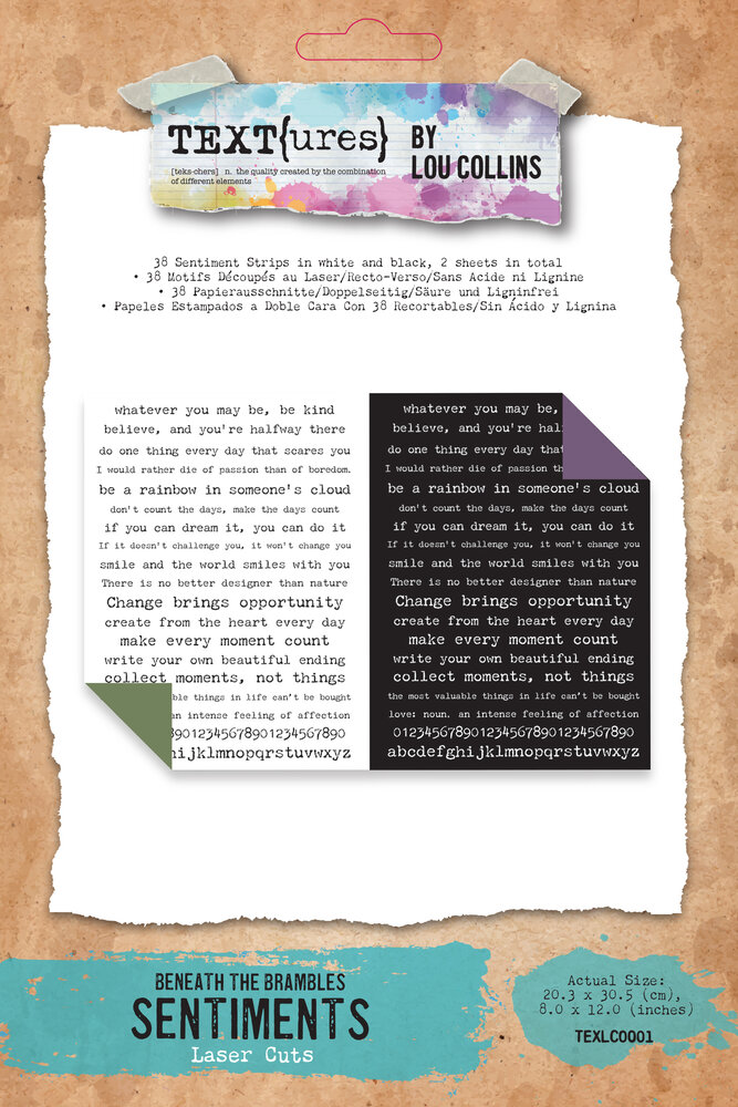 TEXT(ures) Beneath the Brambles Laser Cut Sentiment Pack (19pcs) (TEXLC0001)