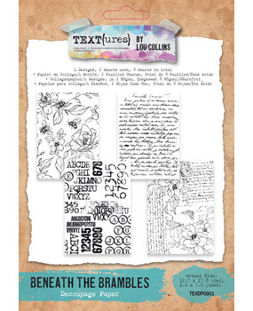 TEXT(ures) Beneath the Brambles 5x7 Inch Decoupage Paper (8pcs) (TEXDP0001)