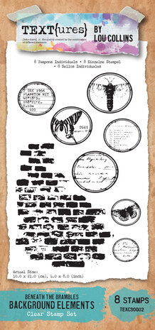 TEXT(ures) Beneath the Brambles 4x8 Inch Clear Stamp Set Background Elements (TEXCS0002)