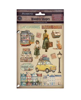 Stamperia Art of Travelling A5 Colored Wooden Shape (KLSP199)