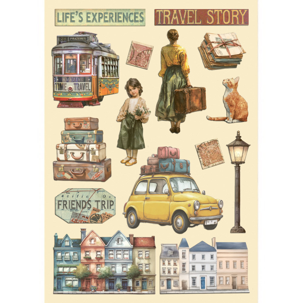 Stamperia Art of Travelling A5 Colored Wooden Shape (KLSP199)