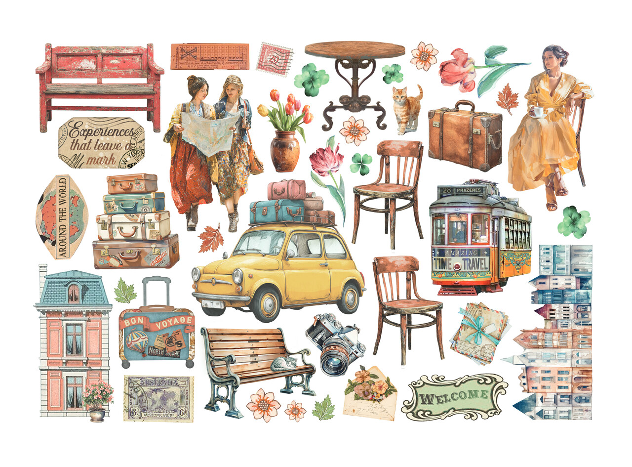 Stamperia Art of Travelling Ephemera (39pcs) (DFLCT79)