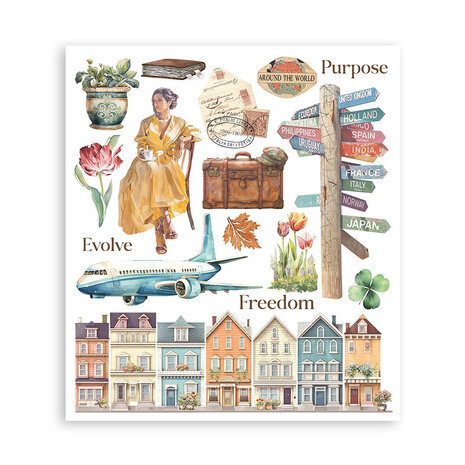 Stamperia Art of Travelling Rub-On 20,5x23cm Assortment (6pcs) (DFLRBXG05)