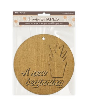 Stamperia A New Beginning MDF Crafty Shapes Blank Round Tag with Plant (KLSM84)