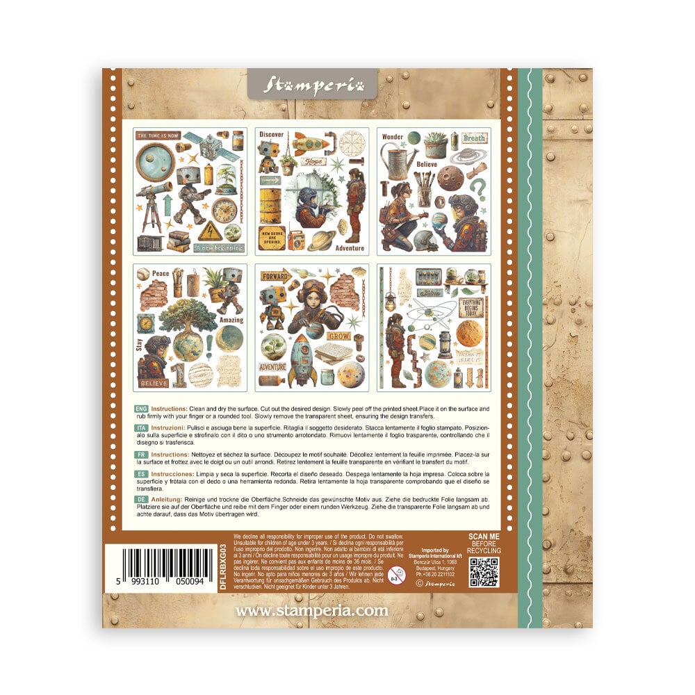 Stamperia A New Beginning Rub-On 20,5x23cm Assortment (6pcs) (DFLRBXG03)